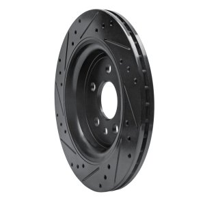 Volvo S60 Brake Rotor (1) - Rear Right - R1 Concepts - Drilled & Slotted - Black - `07-`18